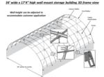 34'Wx60'Lx17'4"H wall mount fabric shelter